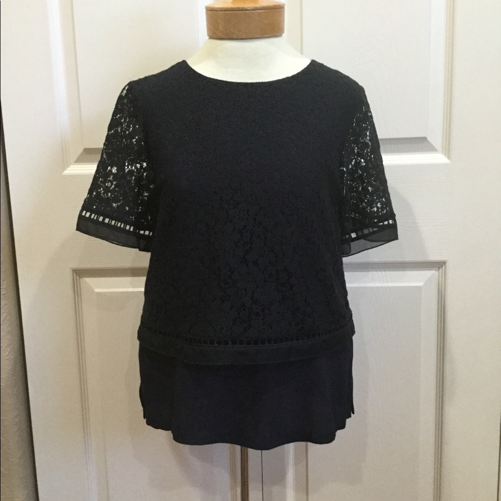 Rebecca Taylor black lace top